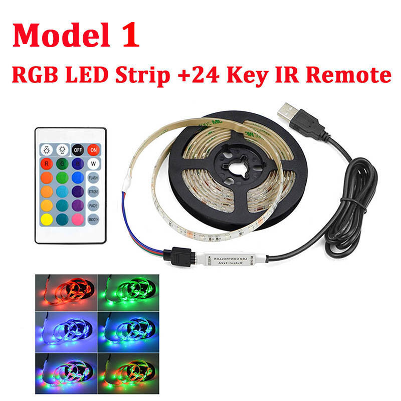 RGB luces LED 2835 SMD 60LED/M gabinete Cocina LED cinta 1-5m impermeable tira armario TV decoración lámpara 5V USB Cable de carga