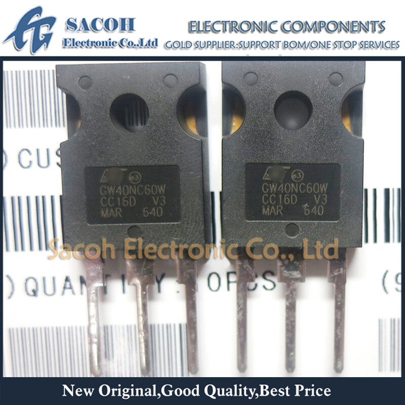 Новые оригинальные транзисторы 5 шт./партия STGW40NC60W GW40NC60W или STGW40NC60WD GW40NC60WD TO-247 40A 600 В, ультрабыстрые бтиз мощные транзисторы