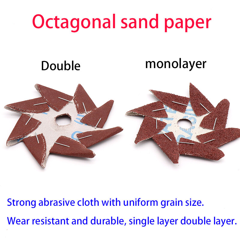 20 Buah 80 ~ 600 Grit Oktagon Sandpaper Ukiran Kayu Sikat Pemoles Pembersih Alat Mebel Pengamplasan Pemoles Kayu