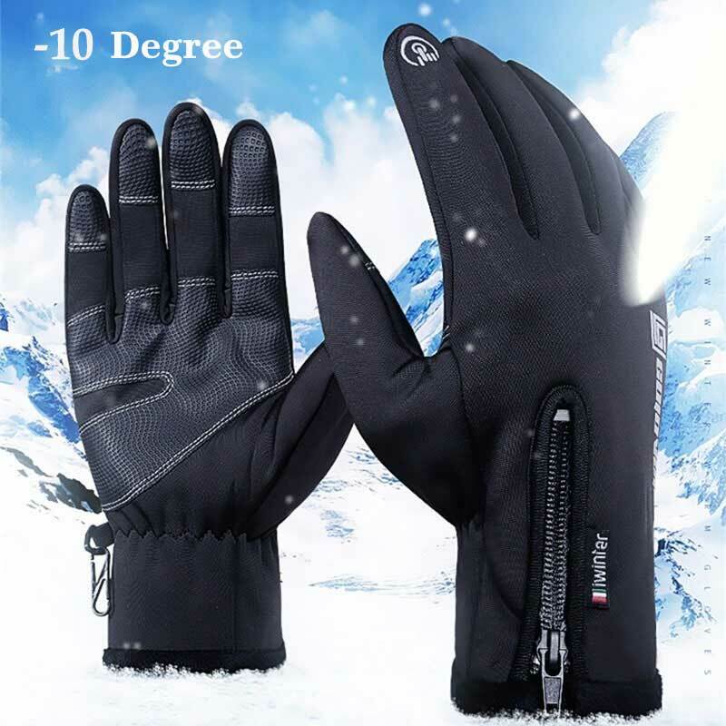 ผู้ชายฤดูหนาว Touch Screen ถุงมือสกีกลางแจ้ง-10 องศาอบอุ่นกันน้ำ Windproof สโนว์บอร์ดถุงมือขี่ถุงมือกีฬา