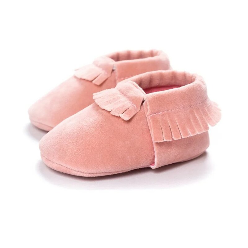 Baywell-PU sapatos de couro camurça para o bebê recém-nascido, sola macia, antiderrapante, berço, primeiro caminhante