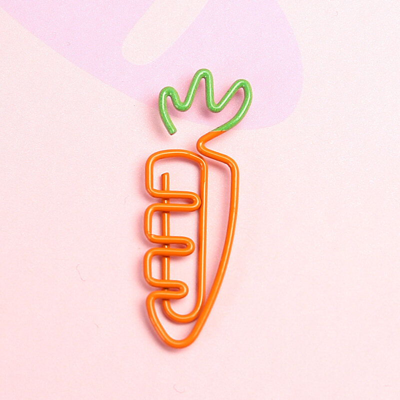 5PCS Carrot Modeling Paper Clip Creative Cute Girl Heart Music Pin Student Stationery Small Bookmark Gift Office Supplies