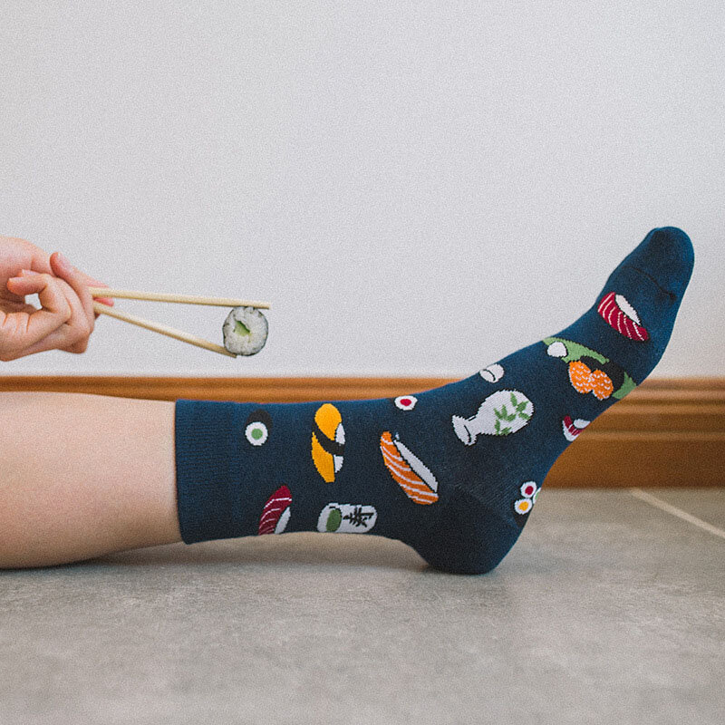Cosplaycool-Calcetines divertidos con diseño de Sushi para Mujer, medias creativas japonesas de dibujos animados, estilo Harajuku, novedad