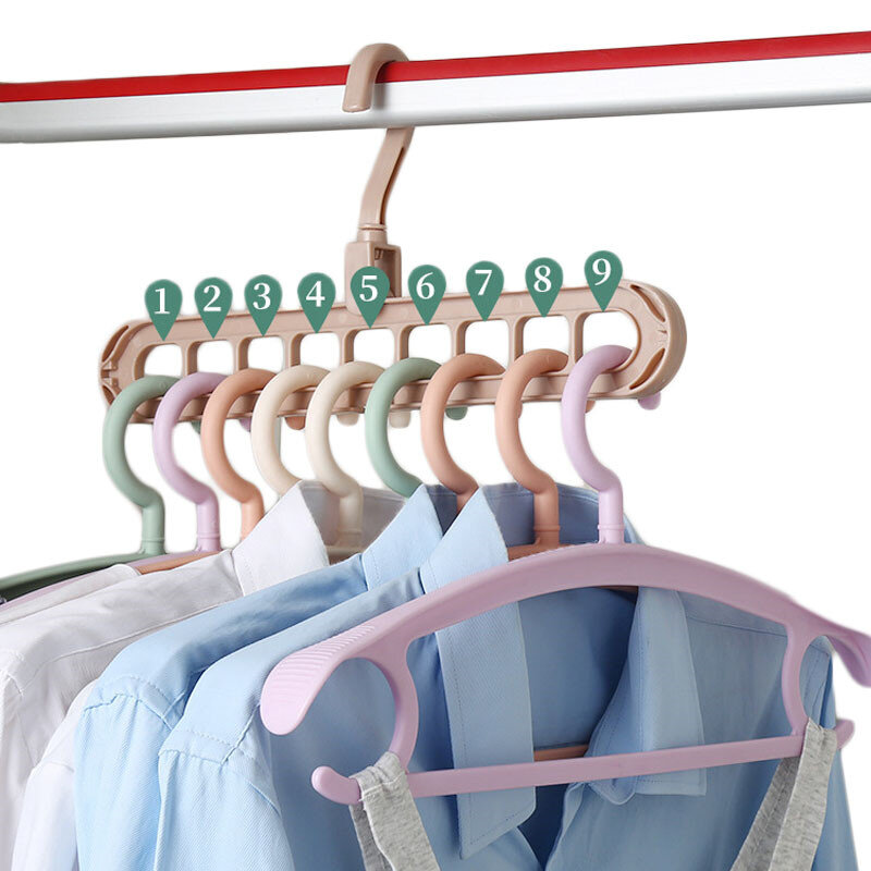 Magic Multi-port Support Hanger para roupas, cremalheira de secagem, multifunções, plástico, armazenamento, 1,2 pcs