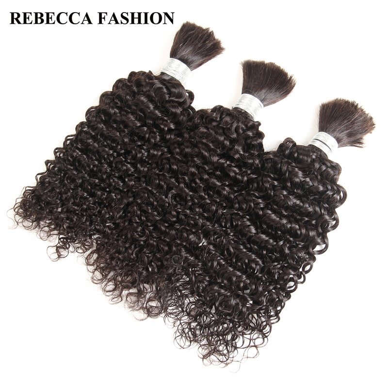 Rebecca Brasilianische Remy Lockiges Menschliches Haar Für Flechten 1/3/4 Bundles 10 zu 30 Inch Farbe 1B/99J Haar extensions