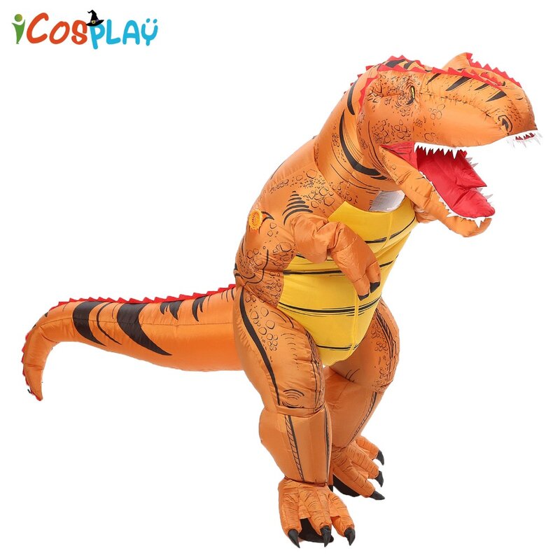 Fantasia de dinossauro inflável t-rex trex, adulto, halloween, mulheres, homens, animal, cosplay, festa, feriado, macacão milagroso