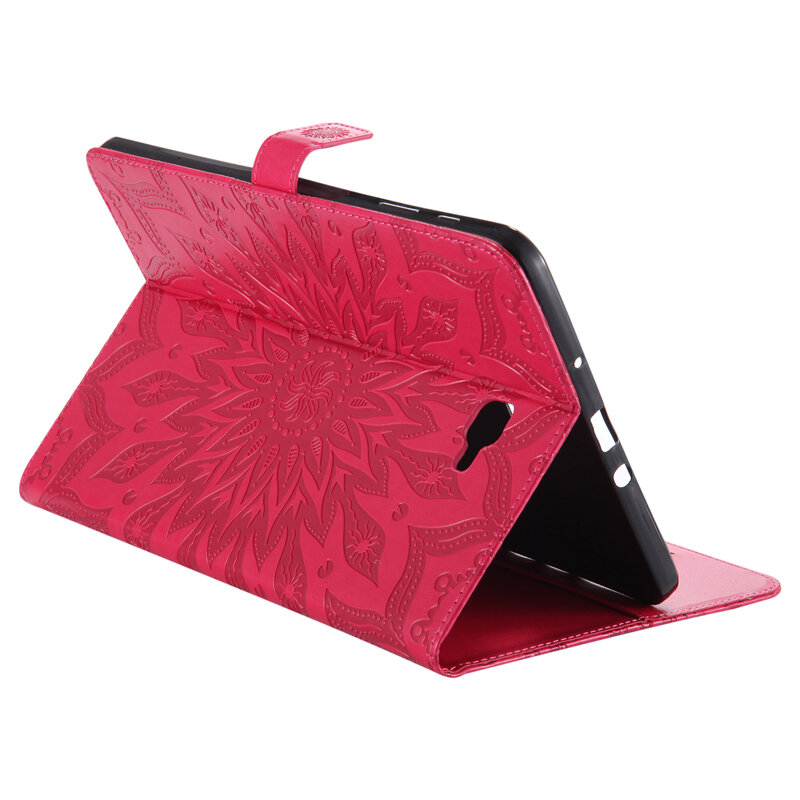 Luxo girassol carteira de couro magnética flip caso capa sacos tablet coque funda para samsung galaxy tab a a6 10.1 t580 t585 2016