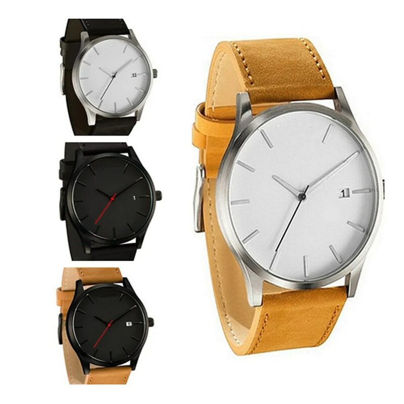 Luxury Fashion Watch Leather Band Analog Quartz Wrist Watch Business Social Clock For Males Analog Watches Relogio Masculino /PT