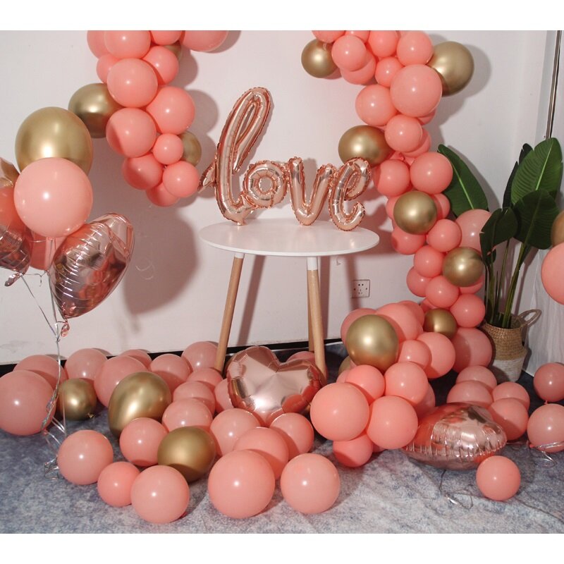 結婚式,誕生日パーティー,婚約のためのピンクとゴールドのガーランドの装飾,20個,桃と珊瑚のボール