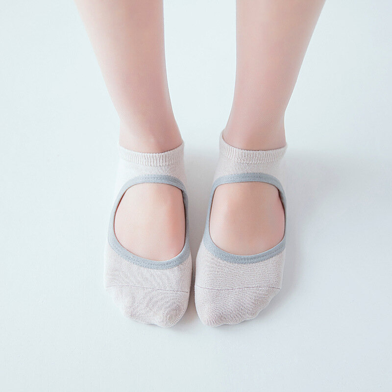 Respirável anti-fricção silicone ioga meias para mulheres, chinelos de esportes quentes com apertos, antiderrapante, Pilates Barre, dança