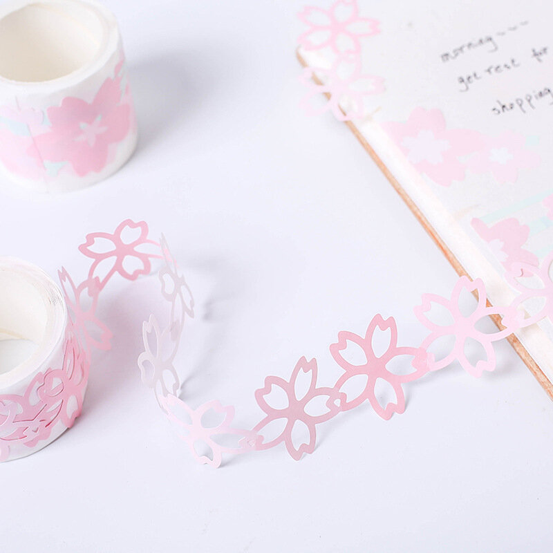 Sakura Series marinas, cinta adhesiva hueca, diario DIY, pegatinas para álbum de recortes