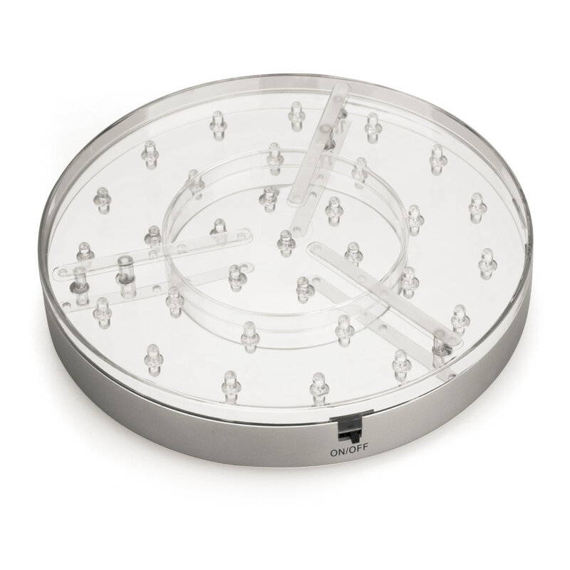 E-maxi Luminator Light Base, 31 White LEDs, 8inch Diameter , 3AA Battery Operated Under Vase LED Light Base