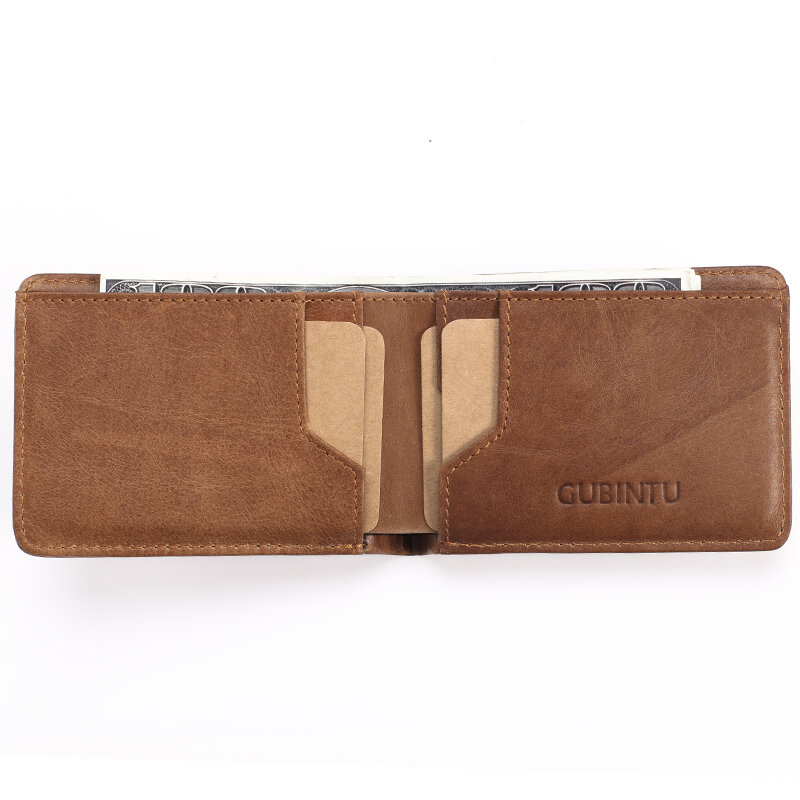 Gubintu Wallets Rfid Blocking Mini Men Wallets Male Casual Genuine Leather Vintage Business Card Holder Wallets
