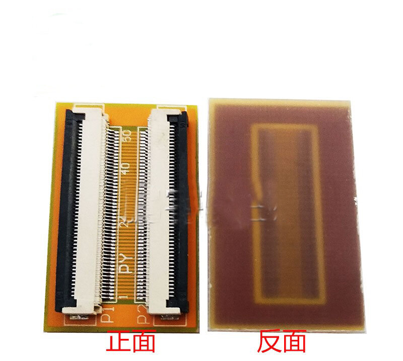 Gratis pengiriman 2 buah papan ekstensi FFC FPC 50P kabel datar fleksibel dengan papan PCB adaptor penyolderan konektor 0.5mm