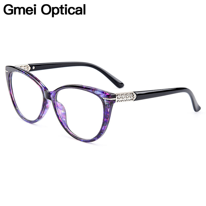 Gmei Optik Urltra-cahaya TR90 Gaya Mata Kucing Wanita Kacamata Optik Bingkai Kacamata Optik untuk Wanita Kacamata Miopia M1697