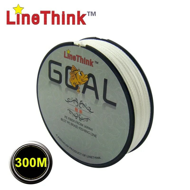 300M 브랜드 LineThink GOAL 일본 멀티 필라멘트 100% PE 꼰 낚시 줄 6lb-100lb 무료 배송