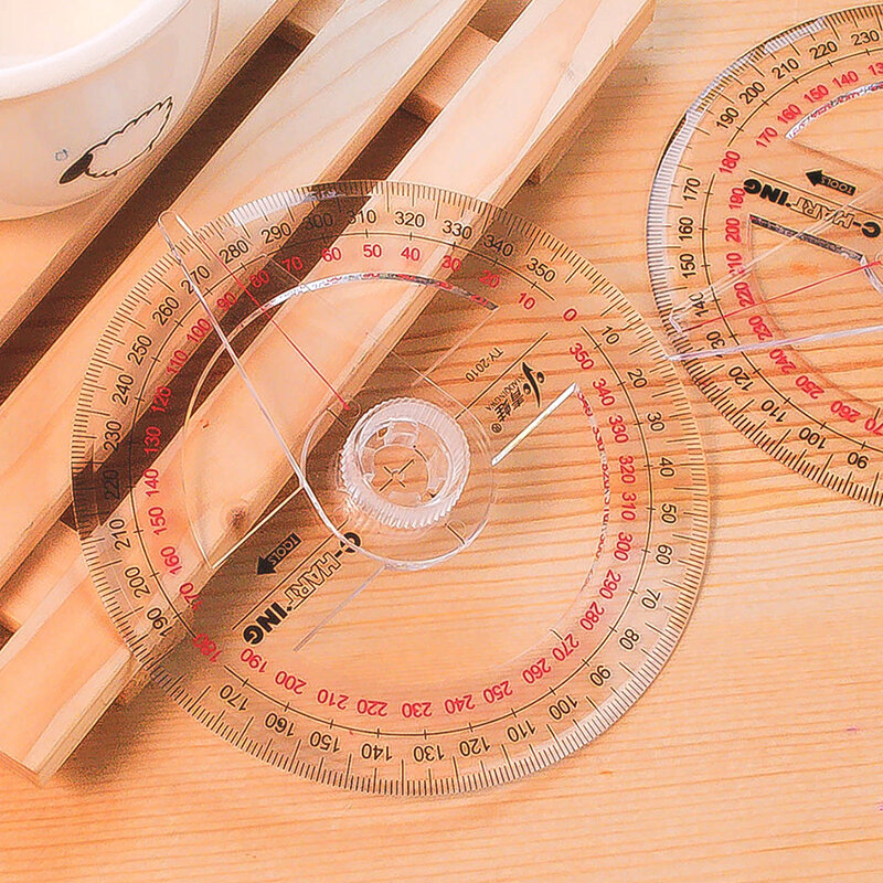 Kunststoff 360-Grad-Winkelmesser mit Schwenk arm Mathe Winkelmesser zur Winkel messung Schüler Schul büro Versorgung, klar
