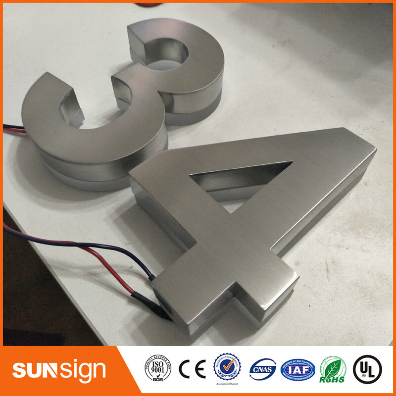 H 20cm salida al aire libre impermeable personalizado Metal retroiluminado Led canal carta