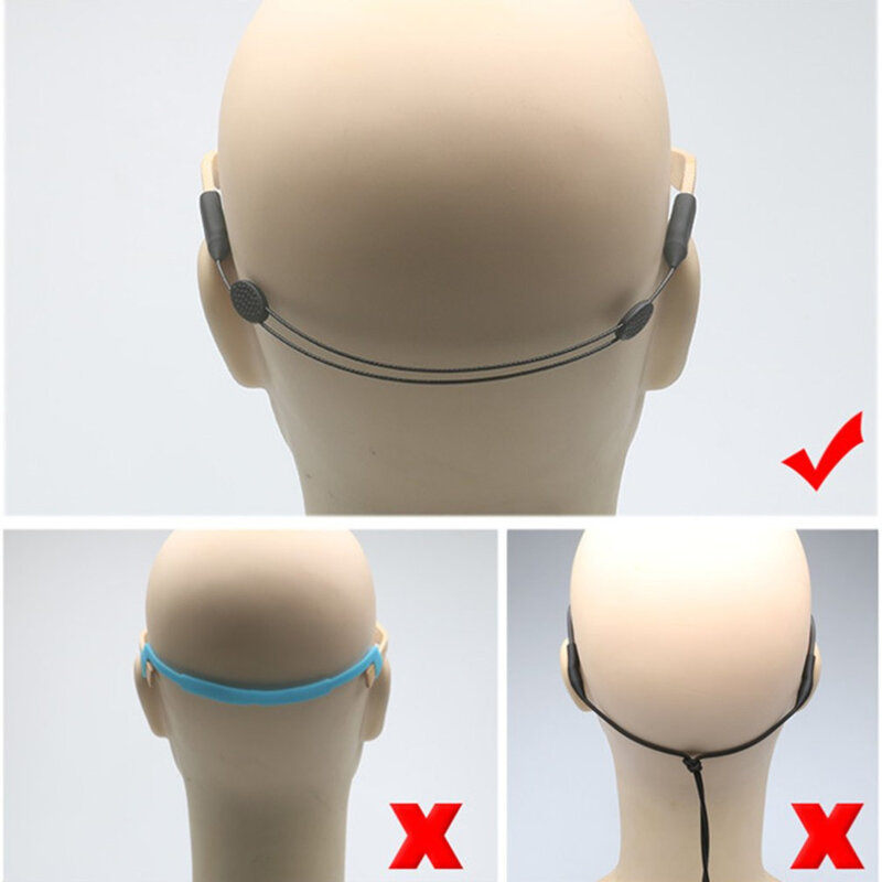 Cuerda antideslizante para gafas, soporte ajustable, cadena para el cuello, banda antideslizante