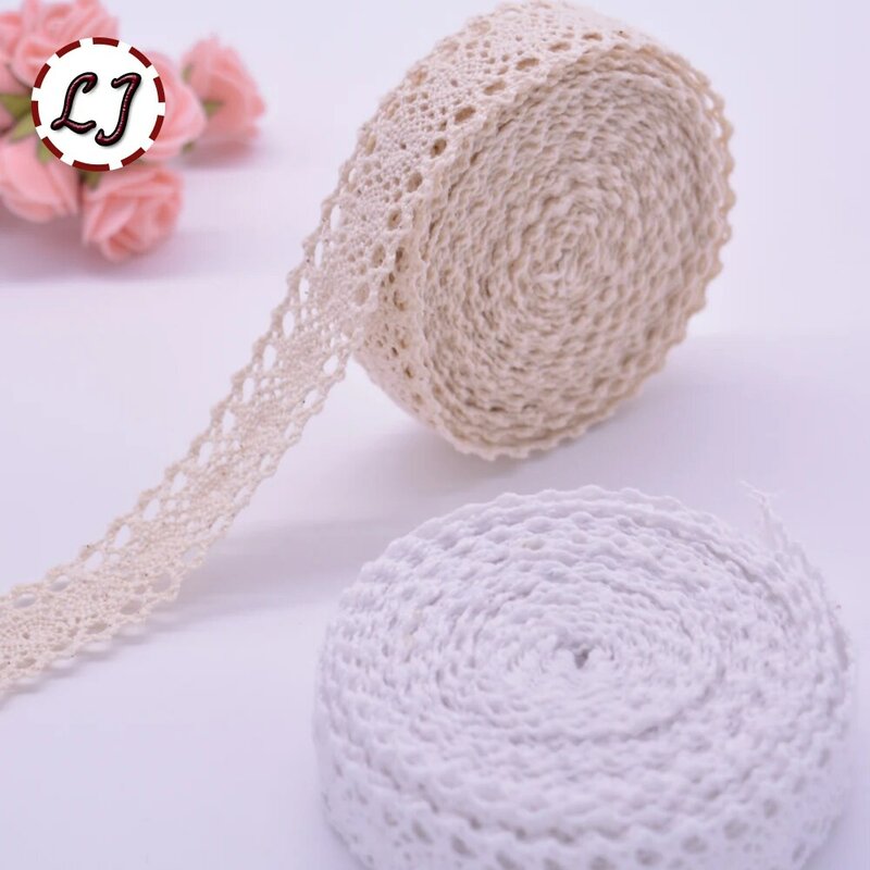 New arrived 5yd/lot high quality beige lace fabric ribbon cotton lace trim sewing material for home garment accessories DIY