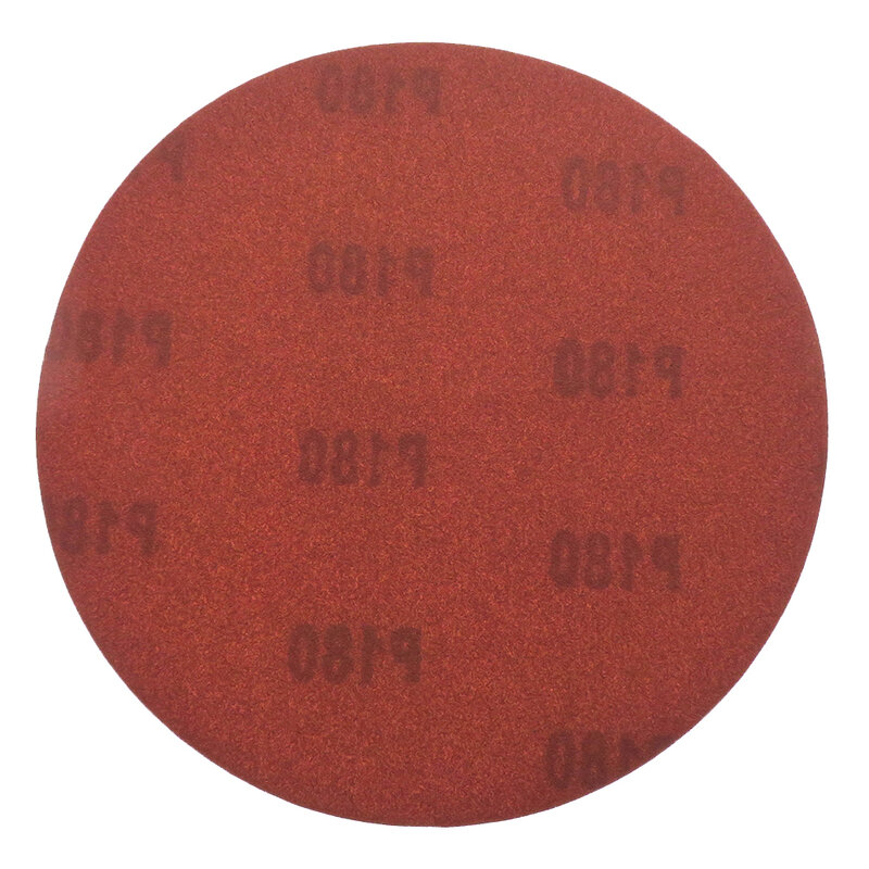 Discos de lixa papelão vermelho 7 polegadas 120mm, discos de lixa de óxido de alumínio com gancho e laço 320 a gravações, 10 peças