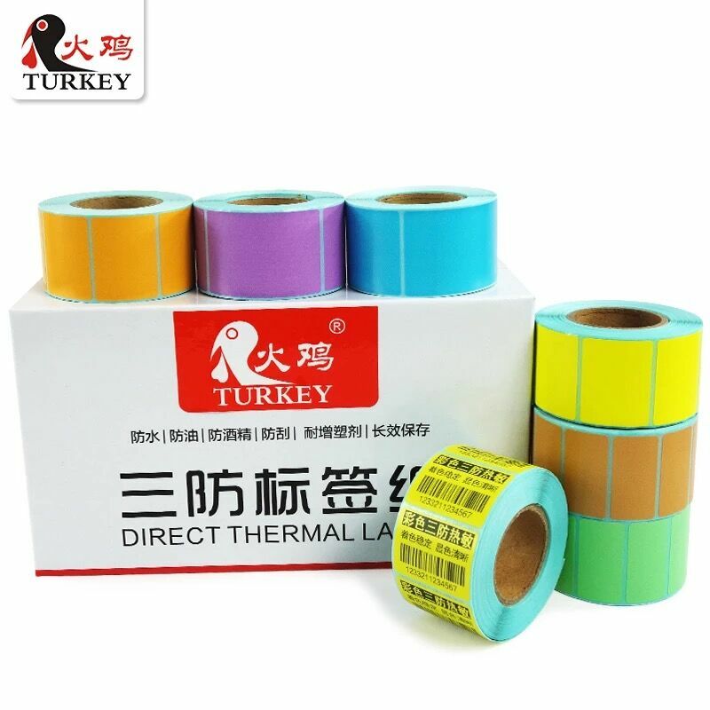 40mm x 20mm (1000 etiquetas) etiquetas térmicas diretas da etiqueta rolls 7 cores disponíveis etiquetas em branco da cópia