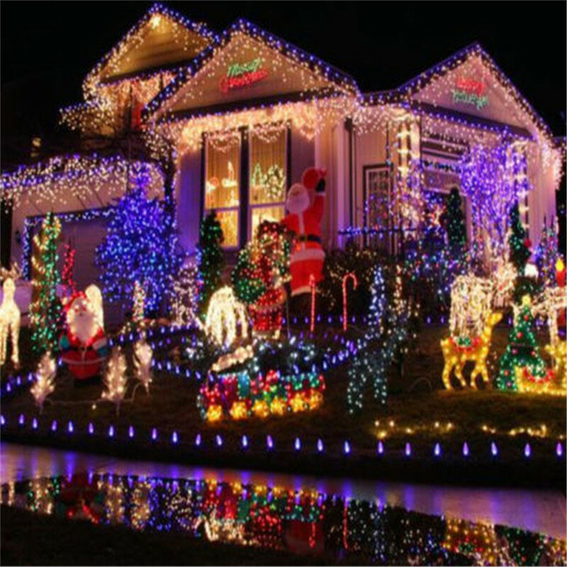 Luzes de natal, 5m 10m 20m 30m 50m 100m, led, cordão de luz de fadas, 8 modos, luzes de natal para festa de casamento, iluminação para casa e feriado