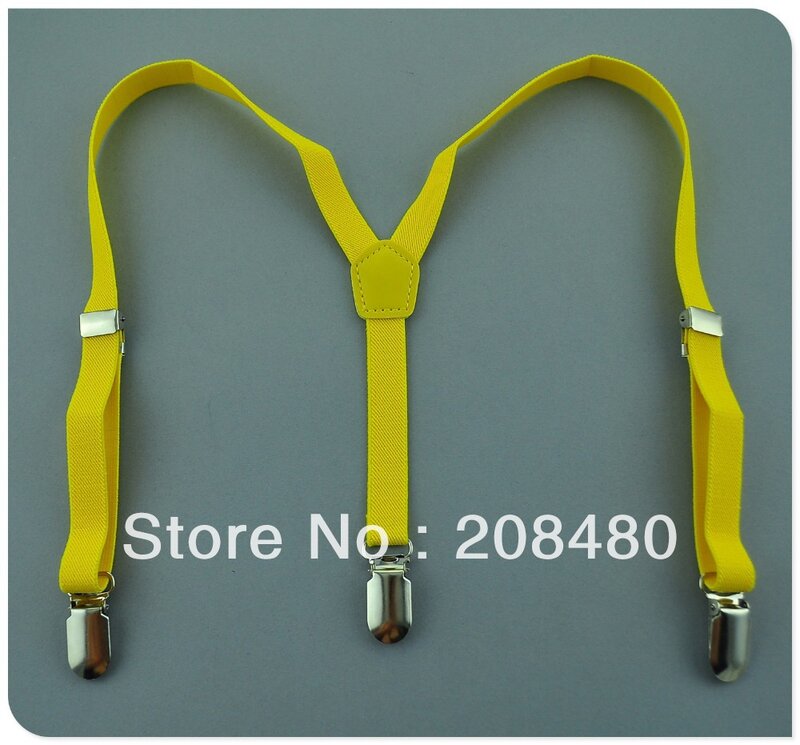ฟรี Shipping-1.5x65cm "Candy สีเหลือง" สีเด็ก Suspenders เด็ก/ชาย/หญิง Suspender ยืดหยุ่น Slim Suspenders/gallus