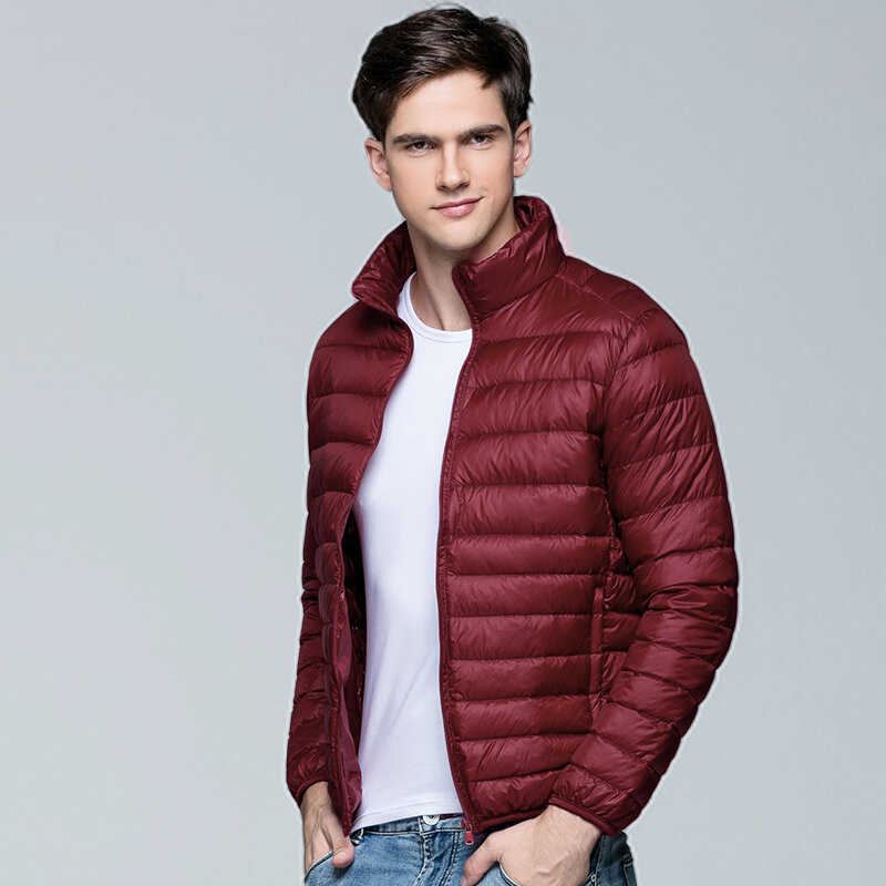 NewBang-브랜드 초경량 겨울 다운 재킷 남성용, 휴대용 따뜻한 바람막이 깃털 코트