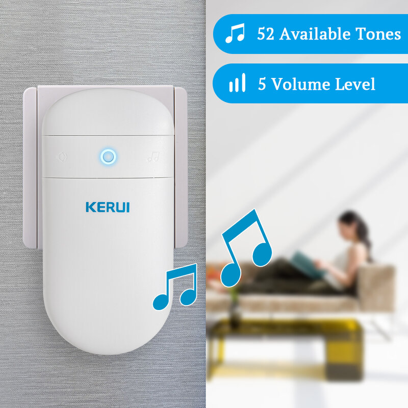 Беспроводной смарт-звонок KERUI M518, звонок с приветствием к дому, с функцией самостоятельного поколения, без кнопки зарядки, с 52 песнями на выбор