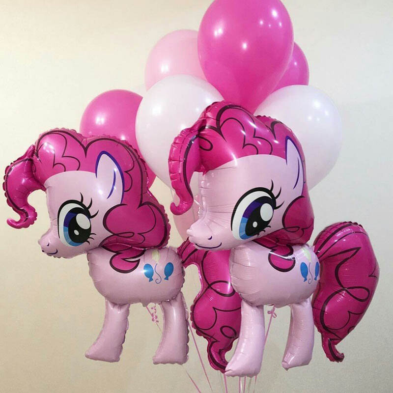 Balões de unicórnio rosa pony 3d, 1 peça, 100*97cm, feliz aniversário, festa de unicórnio, folha de hélio crianças animais brinquedos globos