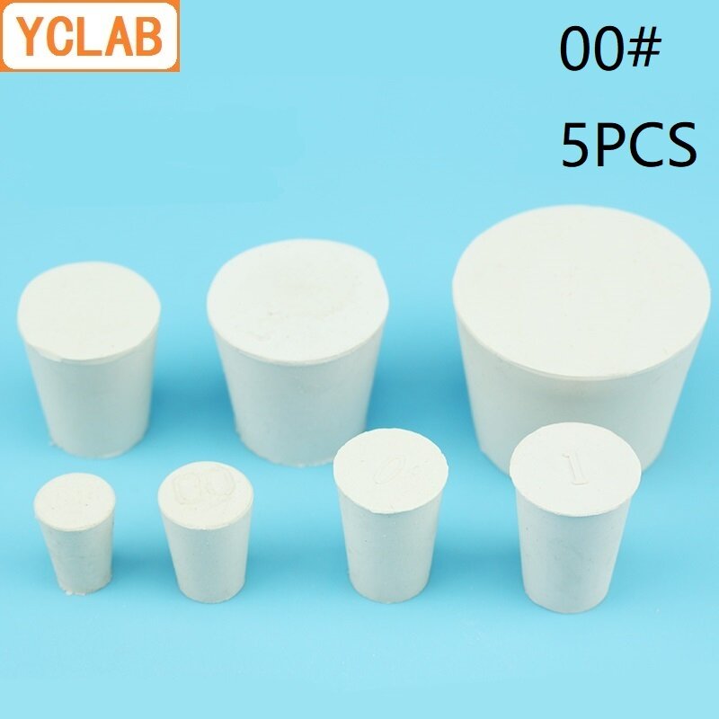 YCLAB 5 шт. 00 # резиновая пробка белая для стеклянной колбы верхний диаметр 15 мм * нижний диаметр 11 мм лабораторное химическое оборудование