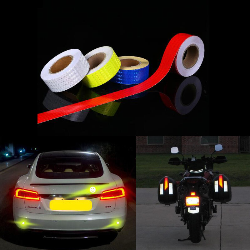 Roadstar-cinta reflectante de 50mm x 1M, pegatinas de estilo de coche para automóviles, Material seguro, camión, motocicleta, ciclismo
