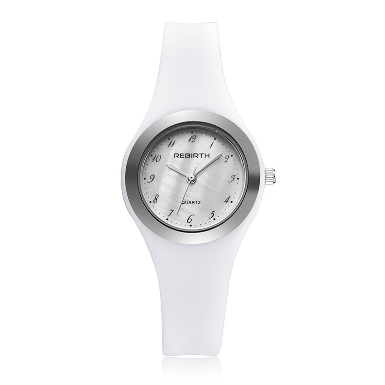 Montre Homme jam tangan wanita, arloji Quartz lembut tali silikon untuk perempuan