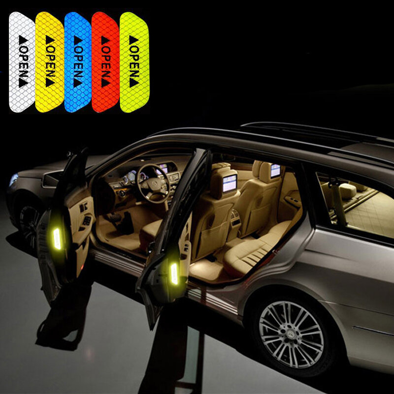 Наклейки на автомобильные двери, светоотражающие для Mitsubishi motors asx, lancer 10, 9, x, outlander xl, pajero sport 4, l200, 4 шт.