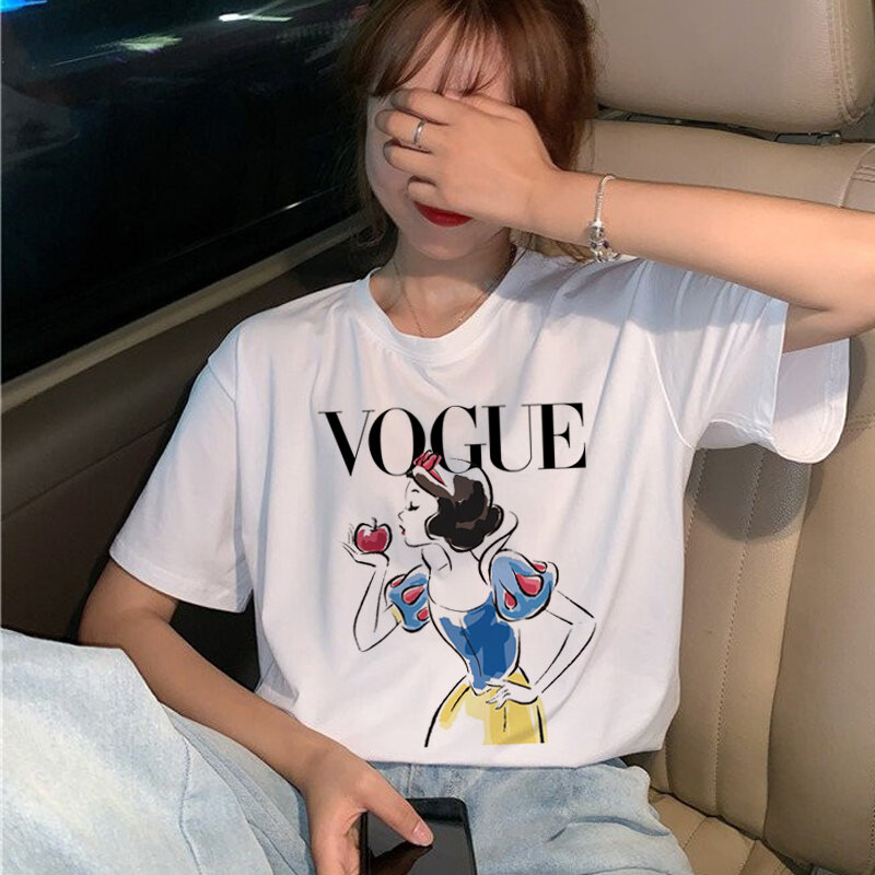 Vogue princesa t camisa feminina harajuku ullzang gráfico camiseta engraçado dos desenhos animados 90s tshirt estético estilo coreano topo camisetas feminino
