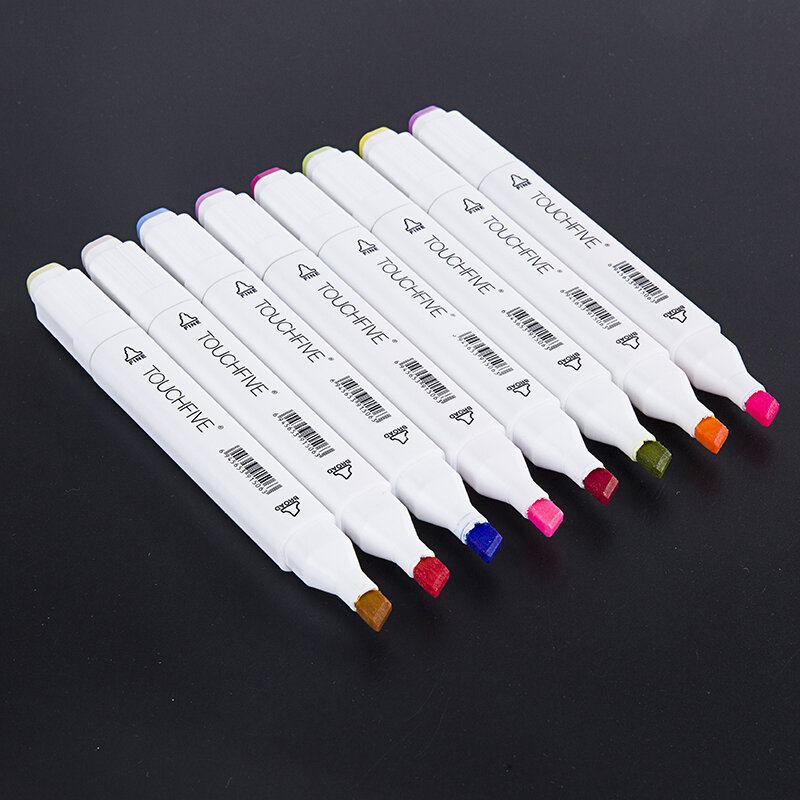 TOUCHFIVE 1pcs Dual Head Art Markers Brush Pen Alcohol Based Sketch Manga Markers For School Drawing Coloring Art Supplies