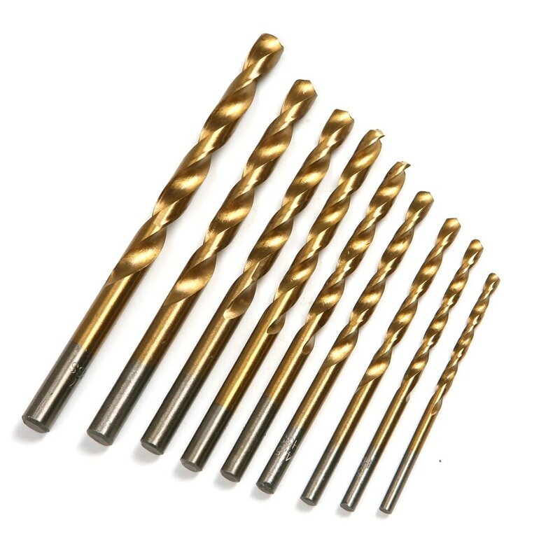 6PCS Titan Beschichtet HSS Twist Drill Bit Gerade Schaft Verlängerung Holzbearbeitung Metall Loch Cutter Core Bohren Werkzeuge 3,5mm