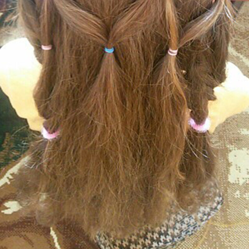 Tiras de cabelo elásticas para meninas, 1000 peças, acessórios de cabelo