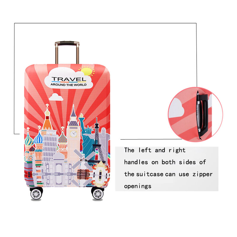 HMUNII Welt Karte Design Gepäck Schutzhülle Reise Koffer Abdeckung Elastische Staub Fällen Für 18 zu 32 Zoll Reisen Zubehör