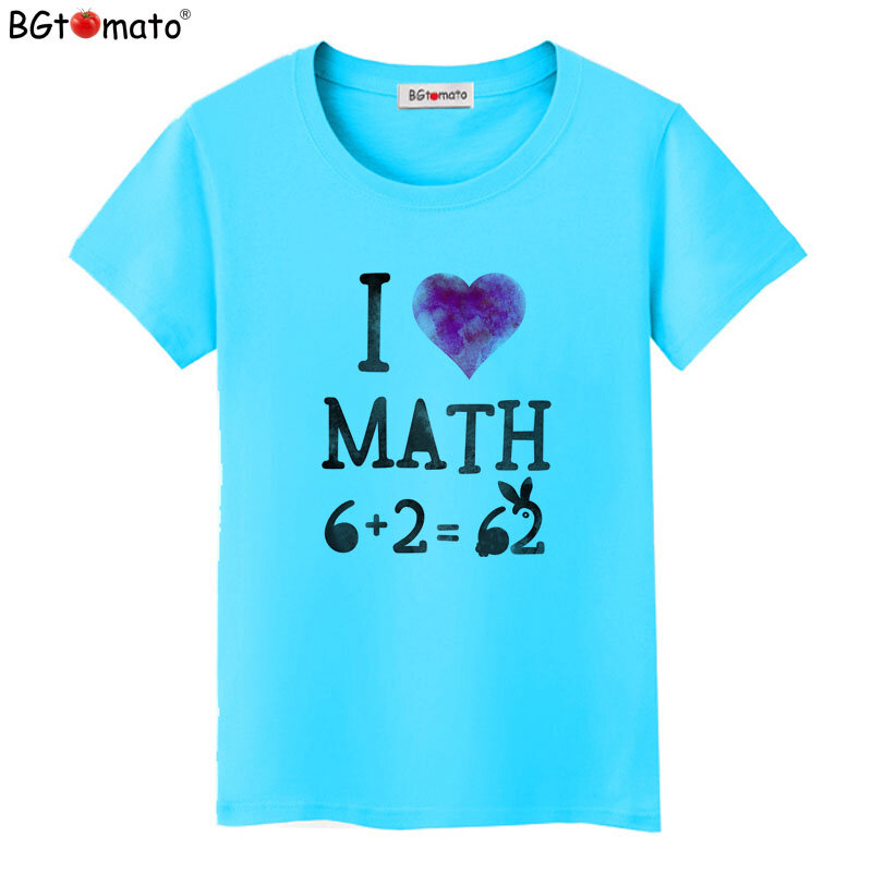 BGtomato T shirt kocham matematykę śmieszne koszulki New arrival osobowość modna koszulka damska gorąca sprzedaż letni top tees