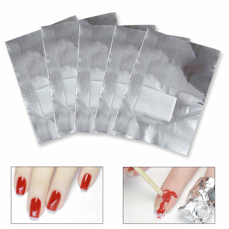 Papel de aluminio para uñas, 100 unidades, removedor de envolturas de manicura, limpieza de uñas, herramienta de maquillaje