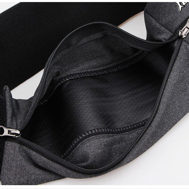Borsa sportiva con cintura elastica riflettente QUESHARK Pro tasca con doppia cerniera in esecuzione palestra Yoga cintura in vita Pack borsa a portafoglio Wasit per telefono