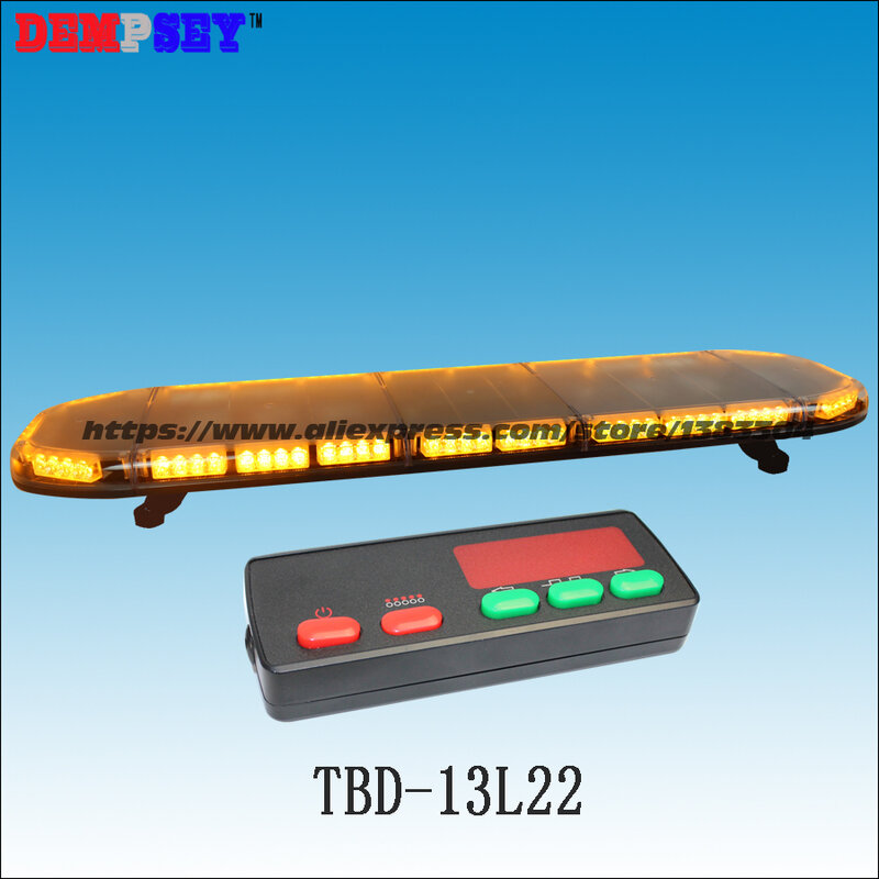 TBD-13L25 de alta qualidade led super brilhante barra de luz, azul & vermelho barra de luz de emergência, barra de luz de advertência do estroboscópio do telhado do carro, com controller-3K