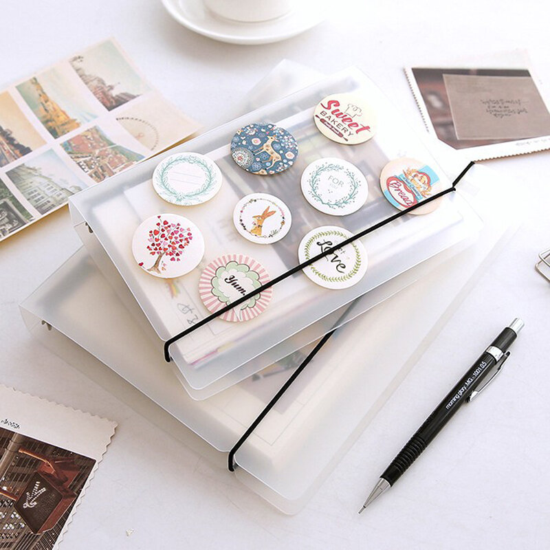 PVC A5 A6 A7 Spiral Notebook Cover Loose Diary Coil Ring Binder Filler Paper Seperate Planner Receive Bag Card Storage