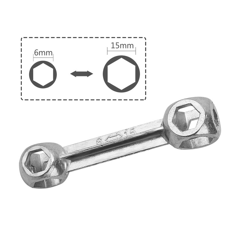 DIYWORK Cross Triangle Wrench Key For Train Electrical Elevator Valve Bone Type Hex Wrench Spanner 6/7/8/9/10/11/12/13/14/15mm
