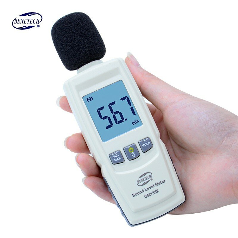 مقياس مستوى الصوت الرقمي GM1352 ، جهاز اختبار الضوضاء ، 30-130 ديسيبل ، شاشة LCD بديسيبل ، دقة الإضاءة الخلفية ، عرض رائع حتى 1.5 ديسيبل