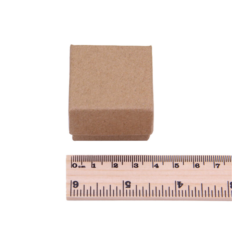 Коробка для колец 4x4x3 см, 24 шт., подарочные коробки для крафт-сережек/кулонов, высококачественный органайзер для украшений, витрина, бумажная упаковка, черная губка