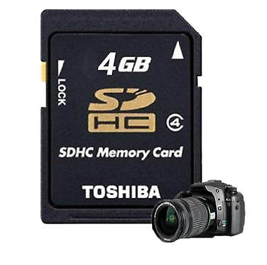 Toshiba-Cartão de Memória Flash de Alta Velocidade para Câmeras Digitais, Cartão SD Genuine, 4GB, Cartão SD, SDHC Classe 4, C4, P-SDHC4G4