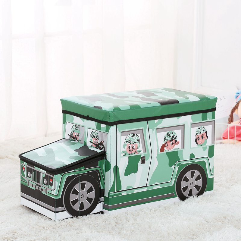 만화 자동차 모양의 스토리지 의자 어린이 의류 장난감 상자 스토리지 컨테이너 발 의자 어린이 거실 장식 가구